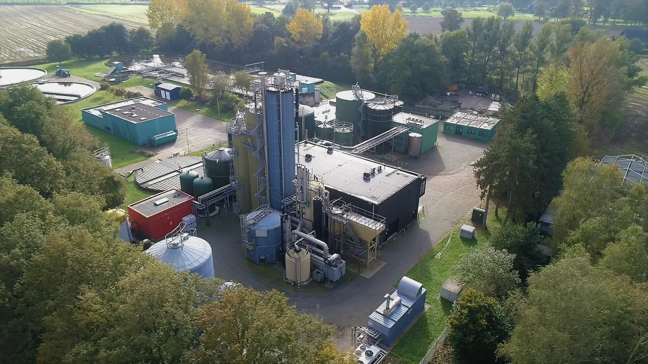 Aerial view of an industrial facility